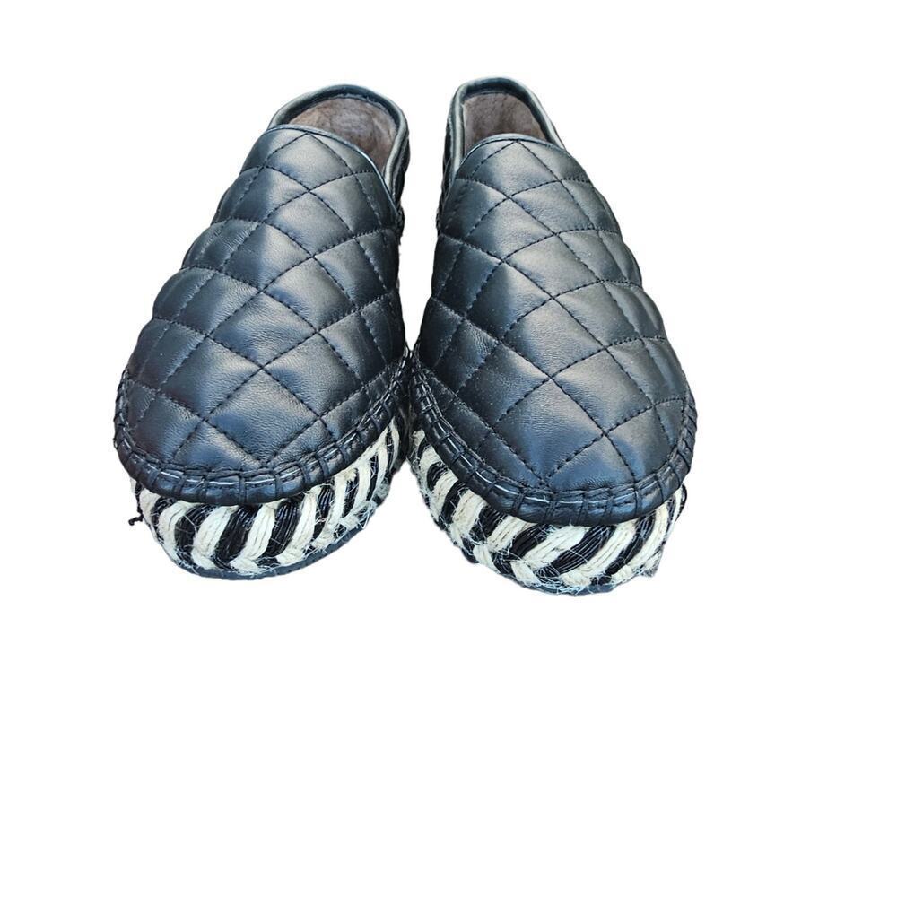 Quilted Black Slip-On Espadrille Women's Shoe